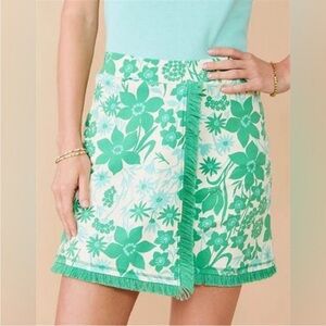 Spartina 449 fringe skort skirt NEW floral Xxs stretch hidden waist zip pockets